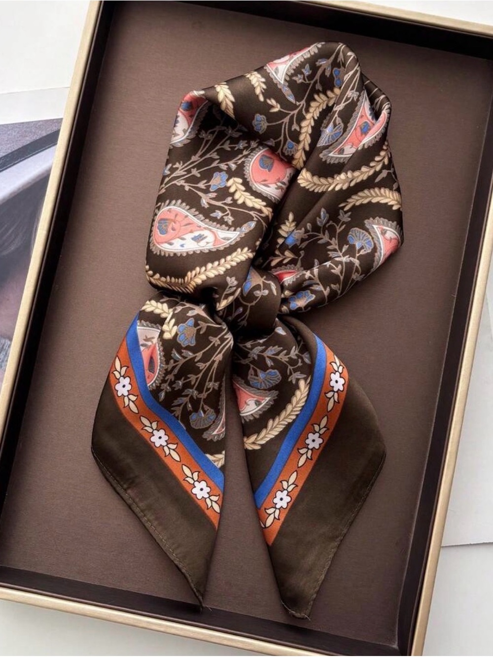 Brown Paisley Scarf A803